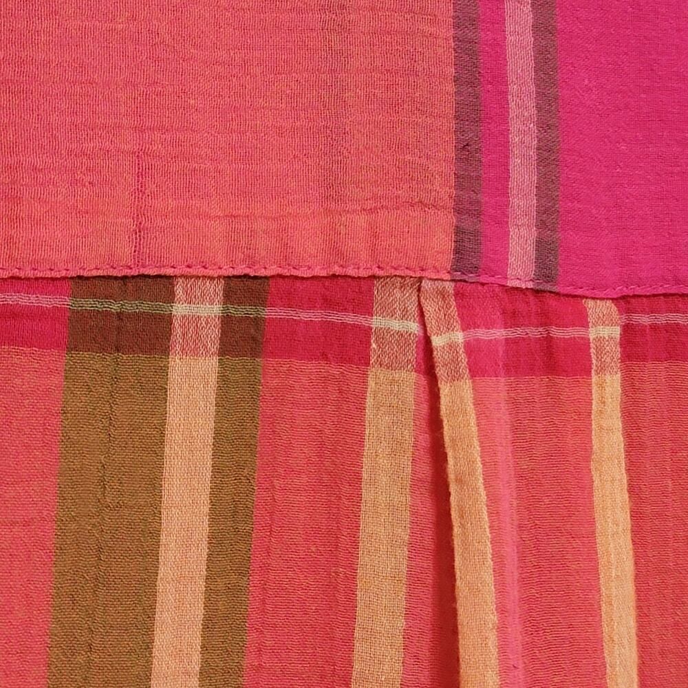 Liz Claiborne Roll Tab Plaid Blouse Pink Size M Cabincore - Picture 8 of 9